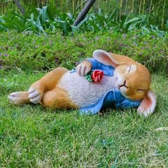 Kawlity ガーデンオーナメント 置物 動物 ラビット 兎 ウサギ 装飾可愛