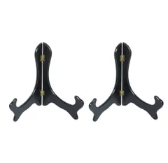 【人気商品】本立て 写真立て (2個セット) 皿立 黑プラスチックプレートスタンド 号 6