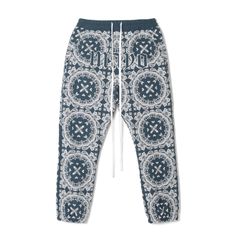 MAYO PAISLEY EMBROIDERY NYLON LOUNGE PANTS - GREEN