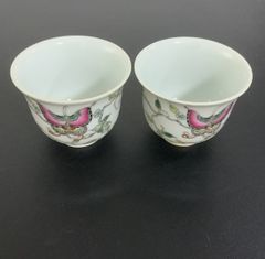中国 景徳鎮 粉彩 蟋蟀文 酒杯 一對 M R4791 - メルカリ
