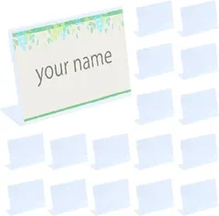 ALLBRIGHT カードスタンド ポップスタンド プライスカード立て 名刺サイズ 20個セット(透明)