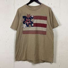 USA製 90年代 90s Vick Melhart 星条旗 Tシャツ 古着 メンズL ベージュ ヴィンテージ ビンテージ シングルステッチ 【f240416022】