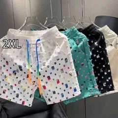 [2XL]春 コーデ メンズ 用 服 シンプル ファッション オシャレ 大人 かっこいい 大きいサイズ ストリート 紳士服 プリント パンツ 五分丈 ビーチ 