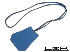 ▲限定値下げ▼ ■美品■ エルメス クロシェット ネックレス レザー ブルー □O刻 箱 【A67223】のサムネイル