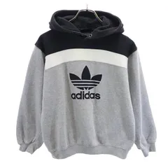 アディダス 90s トレフォイルロゴ スウェットパーカー M グレー系 adidas 裏起毛 長袖 トレーナー レディース 【中古】  【230125】 【PD】