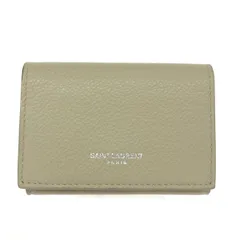 SAINT LAURENT PARIS サンローランパリ 三つ折り財布/タイニーウォレット  レザー 459784   ベージュ ユニセックス / 240001163774