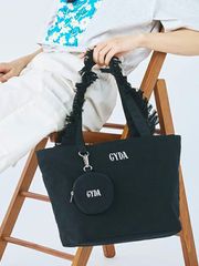 GYDA ジェイダ フリンジ トート バッグ ミニポーチ付き A4対応 キャンバストート ファスナー開閉 GY-B311 ペイズリー ロゴ バック