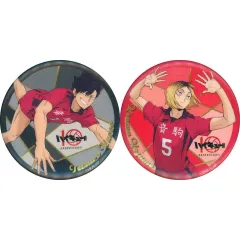 【中古】バッジ・ビンズ 孤爪研磨＆黒尾鉄朗 箔押しビッグ缶バッジ2個セット 10周年記念ビジュアル 「ハイキュー!!」