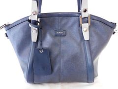 美品 トッズ ハンドバッグ ■ ナイロン×レザー ネイビーブルー系 ショルダー欠品 TOD'S □7F