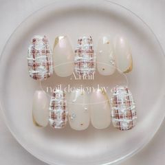 大人シンプルもこもこツイードネイル⋆*