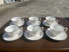 ★6客セット 美品★HOYA　Flash Ivory カップ ソーサー セット★