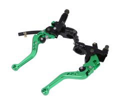 別体 マスターシリンダー ブレーキ クラッチ ホルダー レバー セット グリーン 汎用品 CBR PCX NSR NINJA モンキー 等