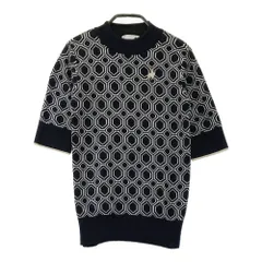 サイズ：S LE COQ GOLF ルコックゴルフ  モックネック 半袖ニットシャツ 総柄 ブラック系 [240101461321] ゴルフウェア レディース ストスト