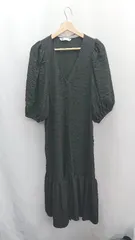 ◇ ⊂ ZARA ザラ 半袖 ロング丈 ワンピース サイズUSA M ブラック レディース E  【1503050045841】