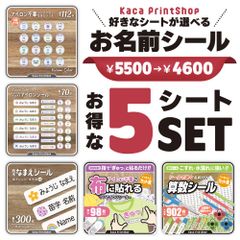 【お得な5シートSET】ノンアイロン 算数セット 耐水 お名前シール