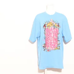 ★美品★ NIKE ナイキ トップス　Tシャツ　半袖　クルーネック　プリント　ゆったり　大きいサイズ  ブルー 送料無料　古着　レディース