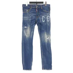 ディースクエアード DSQUARED2 21AW ICON ペイント ダメージ加工 ジーンズ デニム 42 インディゴ S79LA0023 S30342 国内正規