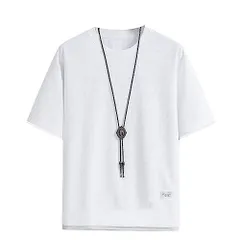 ホワイト_L [VERAVANT tシャツ メンズ 半袖 カットソー 夏服 ビッグt 無地 大きいサイズ 軽い 柔らかい シルエット おしゃれ ファッション