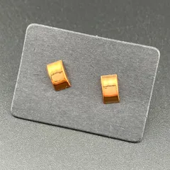 【新品】樹脂ピアス 両耳セット 金属アレルギー対応 樹脂キャッチ付◆ゴールド スクエア 長方形 可愛い チャーム◆ワンポイント スタッドピアス◆ 樹脂ポスト 軽量 シンプル デザイン