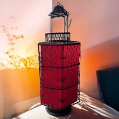 シノワズリ ランタン レッド 提灯 灯籠 置物 中国雑貨 中国 インテリア 装飾品 アンティーク