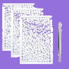 【特価商品】手芸用品 多種多様 DIY用 携帯電話飾り用 デコパーツ ハンドメイド ダイヤモンド 自己粘着性 円形 白色 アクセサリーパーツ ジュエリーシール 4枚セット ラインストーンステッカー