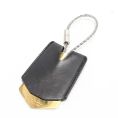 バレンシアガ レザー ストラップ 本革 ブラック 黒 ゴールド チャーム キーホルダー メンズ レディース EEM X13-6【中古】のサムネイル