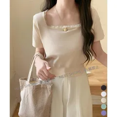 【新品未使用】スクエアネック サマーニット トップス vmsjx158