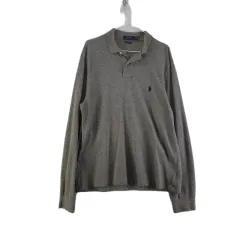 J7628 POLO RALPH LAUREN(ポロラルフローレン) メンズ L グレー 長袖 ポロTシャツ