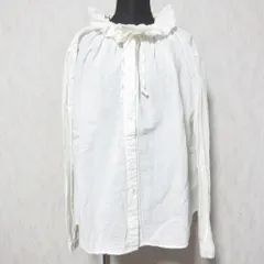 ネストローブ コットンリネンダンガリーフリルシャツ 15.jpg