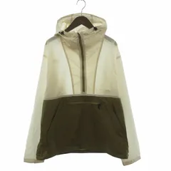 ザノースフェイス THE NORTH FACE 美品 Compact Anorak コンパクトアノラック パーカー ナイロン ハーフジップ NP22333 緑 グリーン 白 ホワイト XL