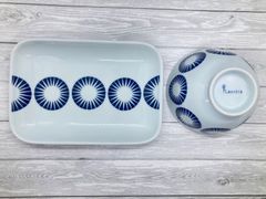 【新品】波佐見焼　長角皿＆飯碗セット　エボトラ　サークル　長角皿　角皿　皿　焼物皿　お皿　飯碗　ご飯茶碗　お茶碗　食器　食器セット　シンプル　和食器　かわいい