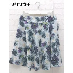 ◇ ◎ green label relaxing UNITED ARROWS 花柄 ミニ フレア スカート サイズ40 ライトブルー マルチ レディース 【中古】 【1002801602871】