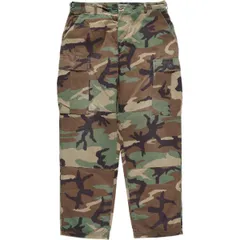 古着 90年代 米軍実品 迷彩柄 ウッドランドカモ リップストップ ミリタリー カーゴパンツ USA製 MEDIUM-REGULAR メンズM相当/eaa535985