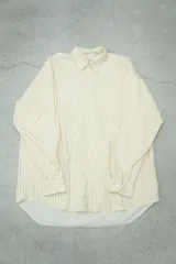 美品 OLD GAP オールド ギャップ ストライプ 長袖 シャツ サイズXL コットン ポプリン ボタンダウン 黄系 ベージュ909P★2