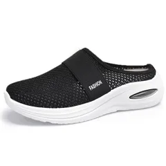 [レリカ] カジュアル 軽量 かかとなし スニーカー スリッポン ローファー キャンパス 履きやすい 通気性 シューズ レディース ナース ウォーキング 通気 性 学生 靴 可愛い お洒落 メッシュ サンダル 滑り止め 黒 白 [ブラック] [23.0 cm]