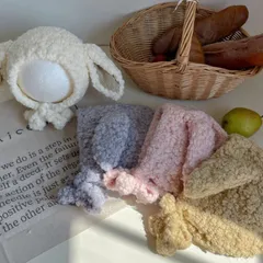 ベビー女の子男の子柔らかいもこもこうさぎニット帽子　かわいいボンネット　秋冬防寒　出産お祝い　プレゼント　アクセサリー