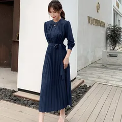 プリーツワンピース ワンピース レディース  長袖 スーツ プリーツ ドレス 春 夏 秋 ワンピーススーツ ロングワンピース きれいめ 上品　通勤 入学式 入園式 卒業式 卒園式 七五三 母親 結婚式chaoliu41