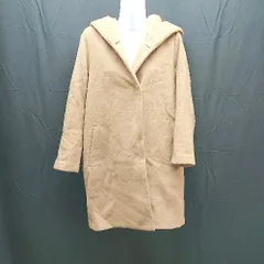 ◇ JOURNAL STANDARD フード ウール シンプル 無地 長袖 コート ジャケット Sサイズ キャメル ブラウン レディース E  【1303290014610】