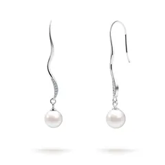 【人気商品】フック ピアス レディース 人気 パールピアス S925シルバー 18Kホワイトゴールドメッキ 揺れる しずく ピアス 高級ギフトボックス付き プレゼント誕生日 結婚記念日 通勤用 両耳用