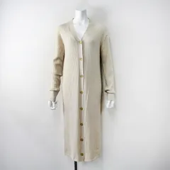 IENA イエナ ウール100% ロングリブカーディガン /ベージュ 羽織 ハオリ ニット 秋冬 トップス【2400013130707】