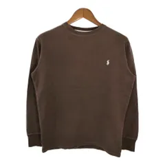 Polo by Ralph Lauren ポロ ラルフローレン 長袖サーマルＴシャツ ワンポイントロゴ ブラウン (メンズ M) 中古 古着 T4437
