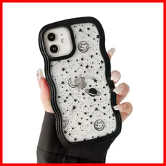 ZTOFERA iPhone 12 / 12 Pro 用波状のケース おしゃれ iPhone 12 クリアケース 人気 韓国 女子 アイフォン 12 Pro ウェーブケース かわいい プラネット スカイ 星 月 宇宙 スマートケース 軽量 耐衝撃 ハード PC