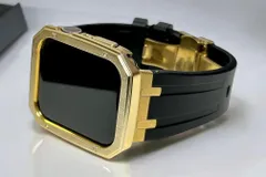 ブラックゴールド★アップルウォッチバンド ラバーベルト Apple Watch保護カバー 艶消しケース メンズ レディース 44mm45mm49mm ウルトラ ultra ultra2 se