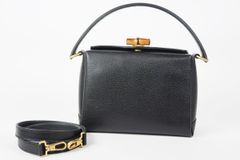 【美品】GUCCI グッチ バンブー 2WAYショルダー ターンロック ハンドバッグ 000・2048・0175【SL56】