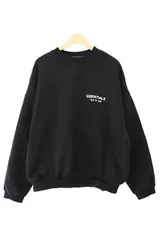 エフオージー エッセンシャルズ FOG ESSENTIALS LOGO CREW SWEAT FLEECE SHIRTS ラバー ロゴ クルーネック 裏起毛 スウェット シャツ トレーナー S 黒 ブラック ブランド古着ベクトル 中古☆AA★250426