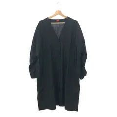 DES PRES デプレ  プレーンリネンノーカラーコート サイズ:36 22-08-11-08108 ブラック  レディース 　240001095482