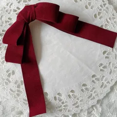 ❤️302 ベロアドロップリボンクリップピン❤️ボルドー