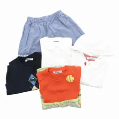 ファミリア Familiar 子ども服 おまとめ4点セット ワンピース ニットベスト Tシャツ パーカー スカート 90 オレンジ 紺 ネイビー 白 ホワイト 水色 ライトブルー /FT ■GY14