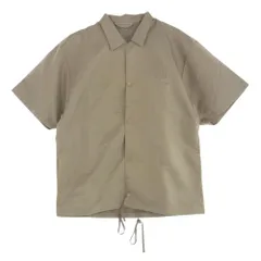FEAR OF GOD フィアオブゴッド ESSENTIALS エッセンシャルズ FOG ショートスリーブ コーチジャケット 半袖 シャツ ベージュ系 M【極上美品】【中古】