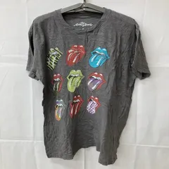 H61 BRAVADO XL アメリカ古着 コットン バンドプリント ザ・ローリング・ストーンズ 半袖Tシャツ グレー ブラバド レディース